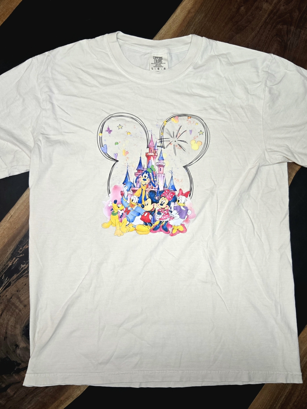 Disney Cream-Colored Graphic Tee with Classic Characters